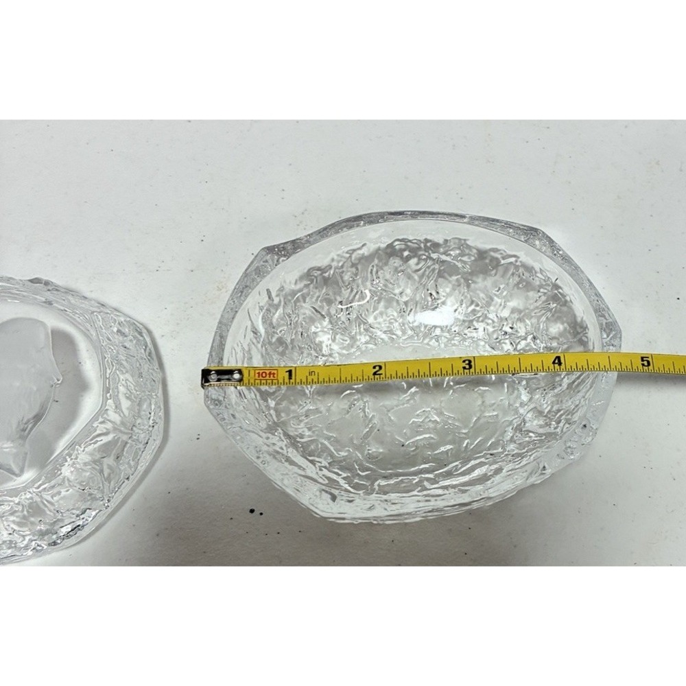 Cristal d'Arques Trinket Dish Unisex 4.5" Clear Excellent Frosted Love Birds Lid - Picture 3 of 4